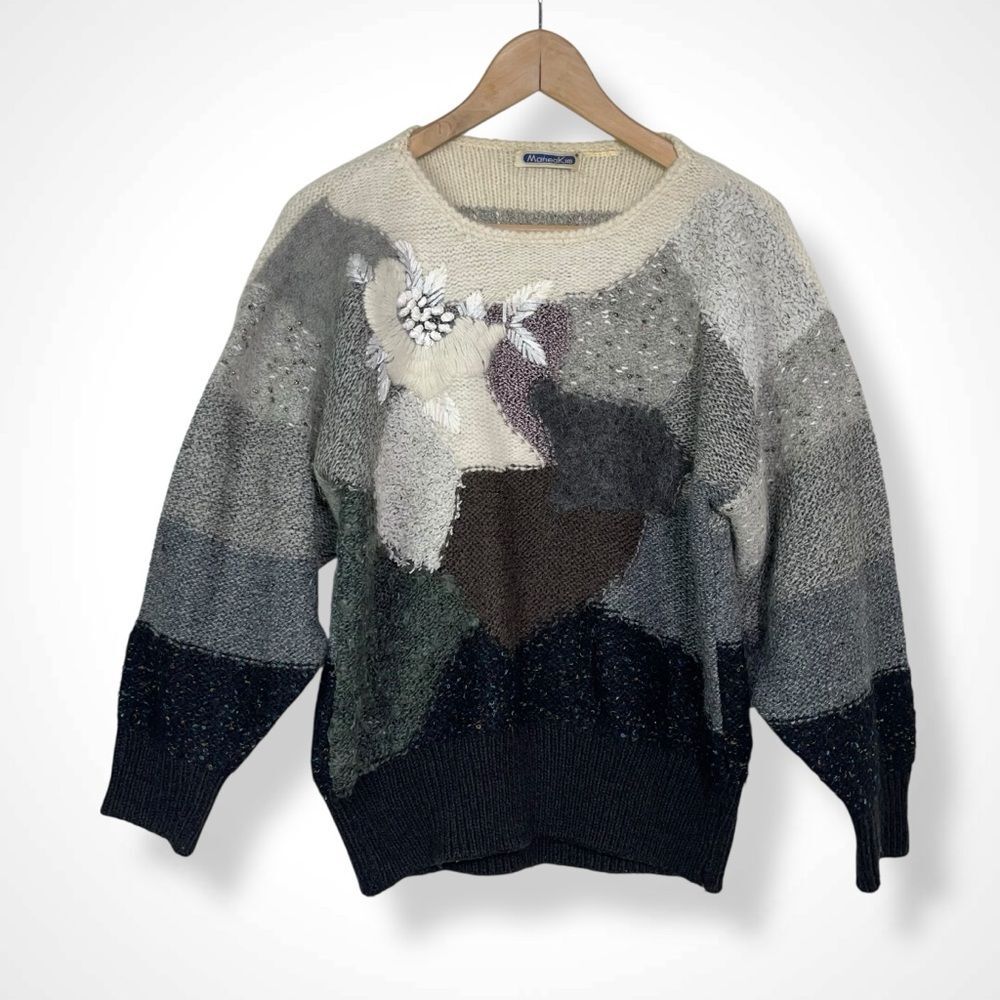 Mariea Kim Vintage '80s Mixed Media Art-to-Wear Sweater - Picture 3 of 11
